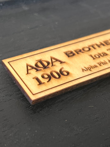 Fraternity Custom Wooden Greek Organization Name Badge