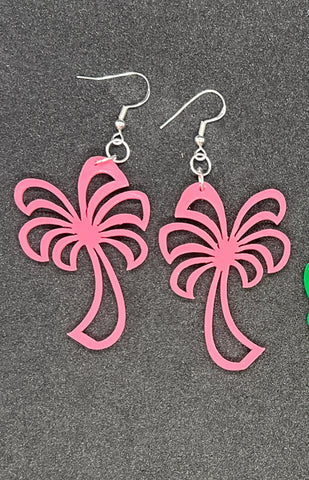 Pink Outlined Palm Trees