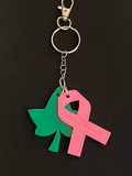 AKA Breast Cancer Keychain