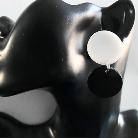Multi-size White & Black Combo Dot Earrings