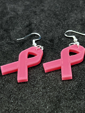 Pink Ribbon Earrings