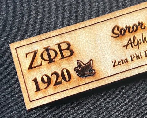 ZPB Custom Wooden Greek Organization Name Badge