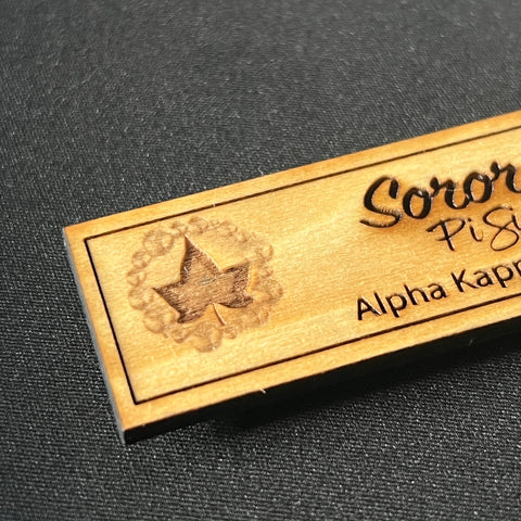 AKA Custom Wooden Greek Organization Name Badge