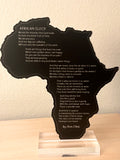 An African Elegy Poem - Tabletop Piece