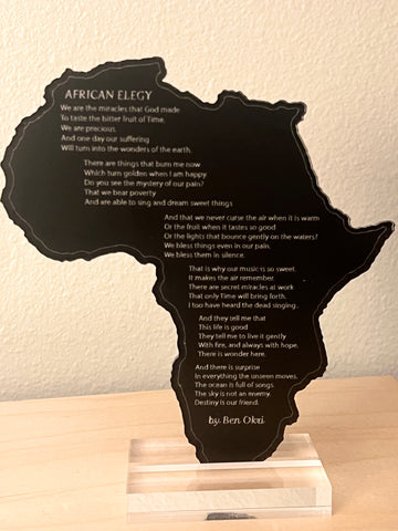 An African Elegy Poem - Tabletop Piece