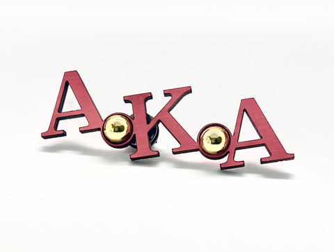 Wooden AKA Letter & Pearl Pins