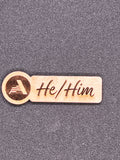 Magnetic Wooden Pronoun Badges