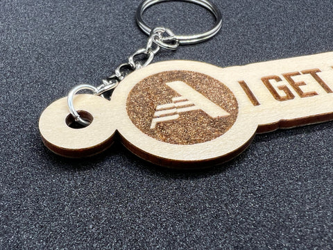 I Get Things Done - Wooden Keychain