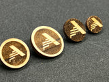 Raw Wooden "A" Earrings or Pins